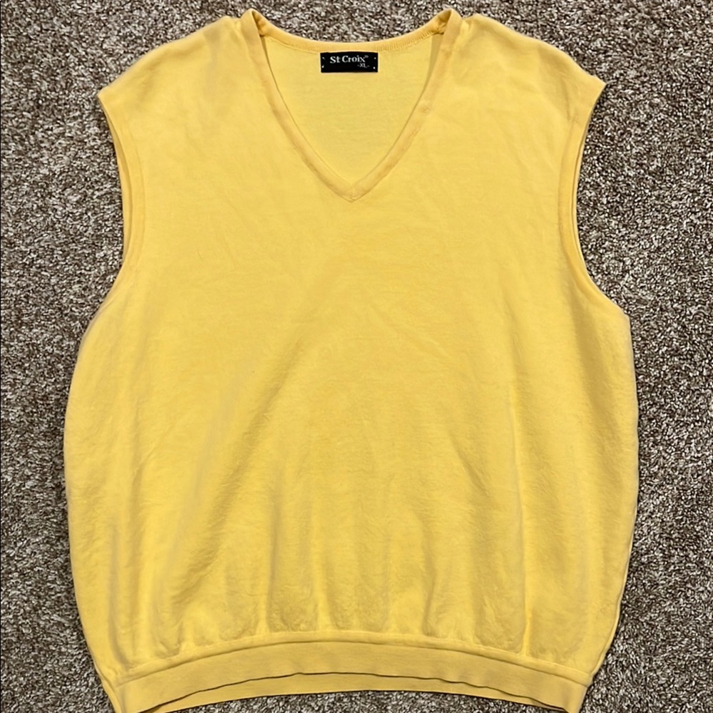 St. Croix Yellow Sleeveless Sweater Vest